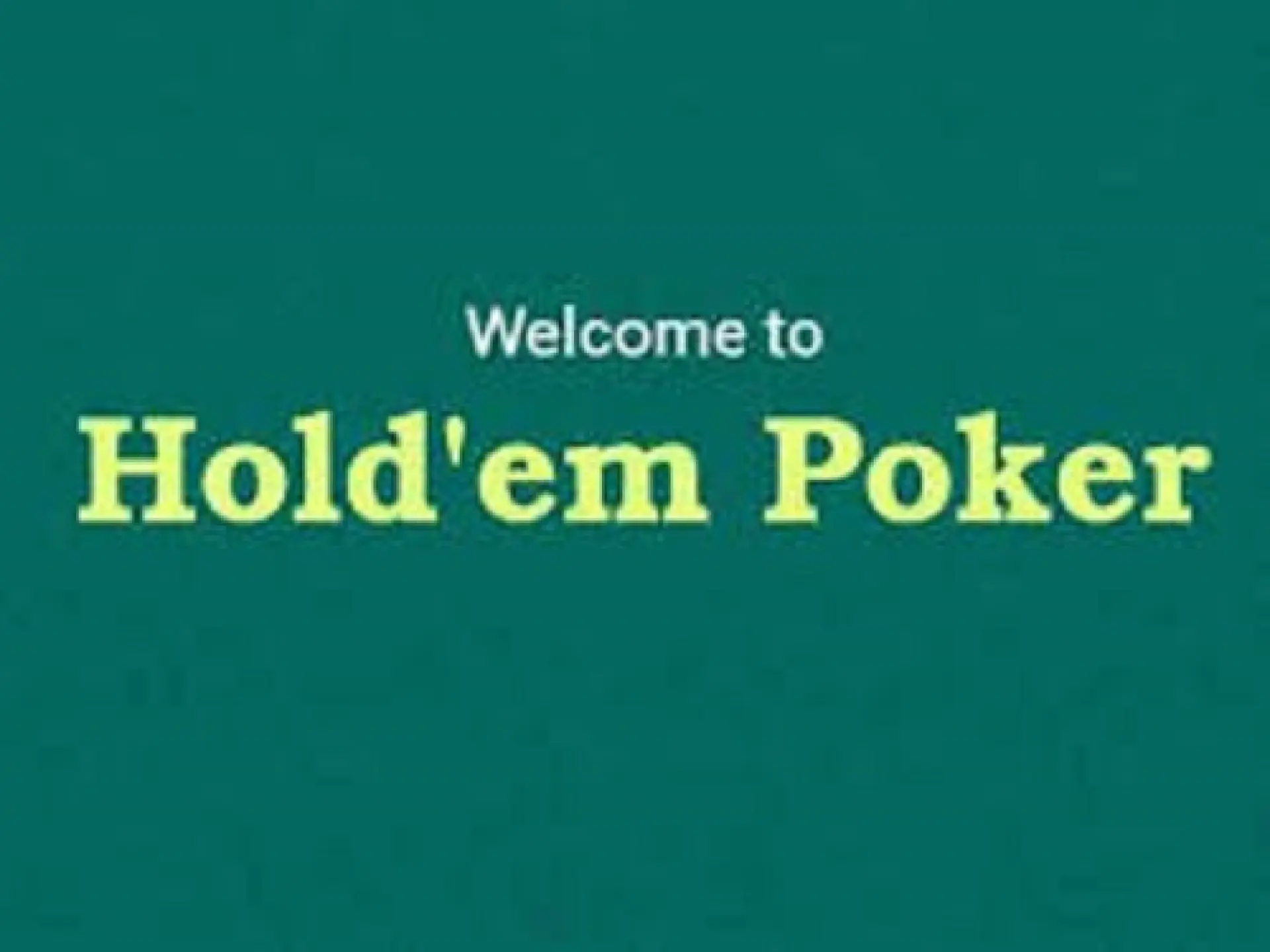 Hold'em Poker