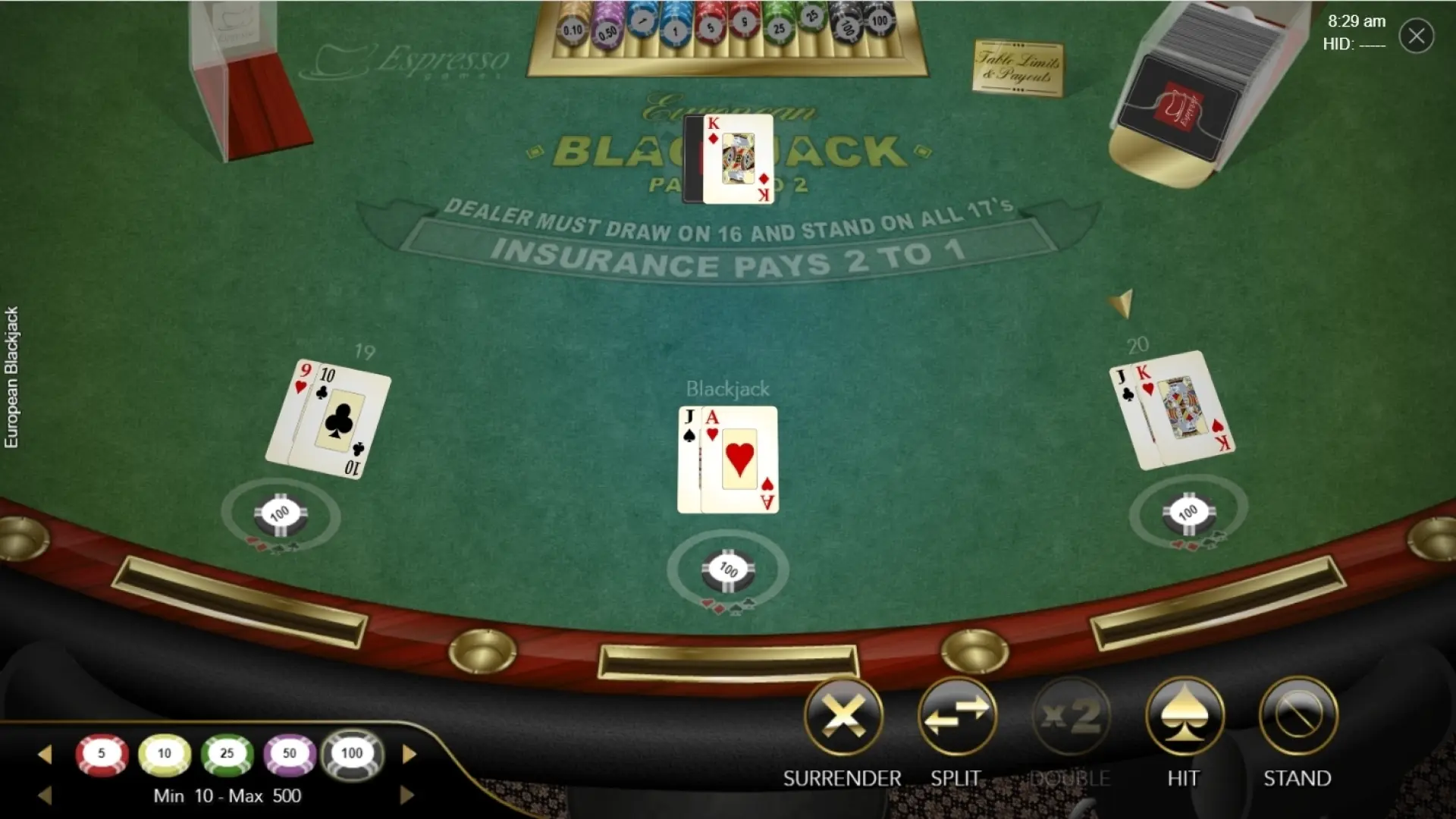 European Blackjack